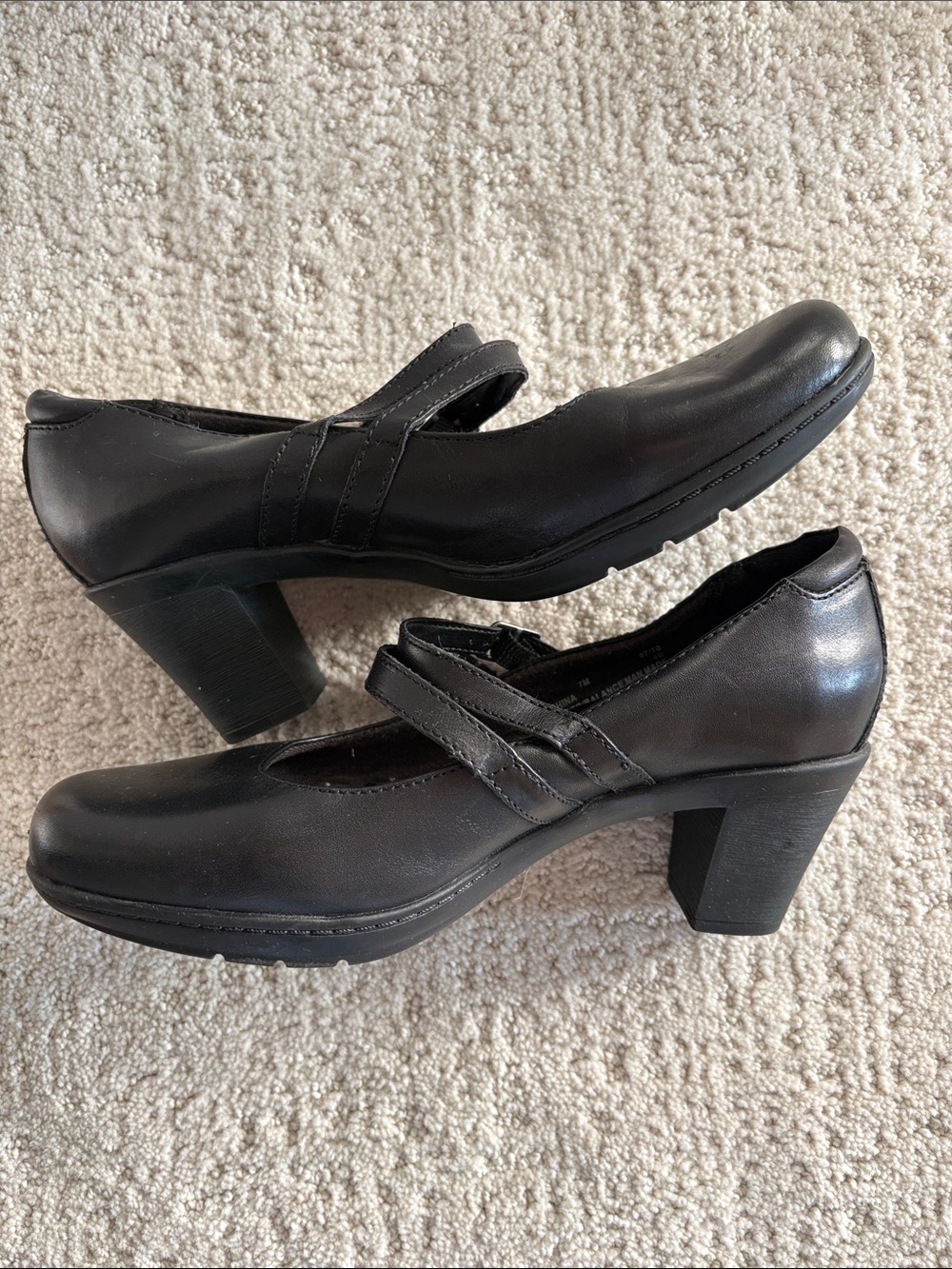 Vintage 2010 Clark Bendables Classic Black Mary Jane Heel with Double Buckle 7M - Picture 5 of 9